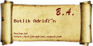 Botlik Adrián névjegykártya